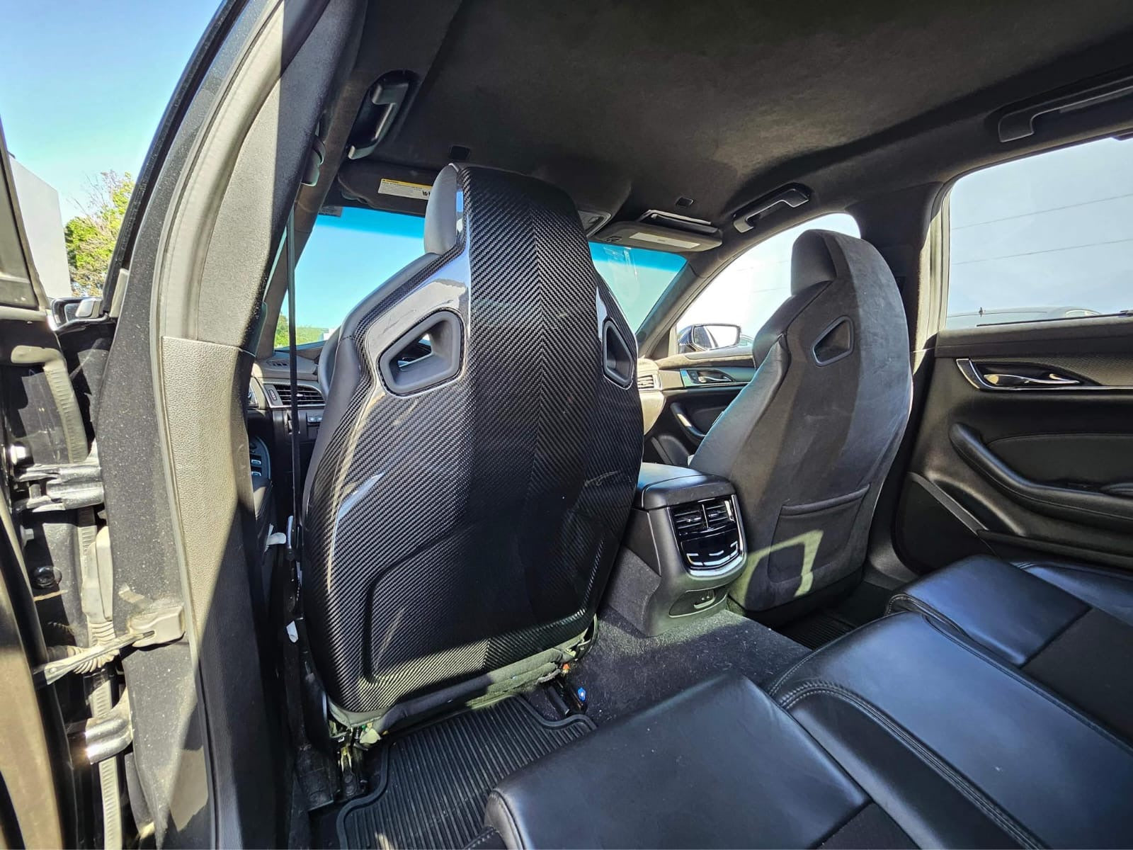 2016+ CADILLAC CTS-V3  | RECARO CARBON FIBER SEAT REAR PANEL COVER REPLACEMENT (DRIVER AND PASSENGER)